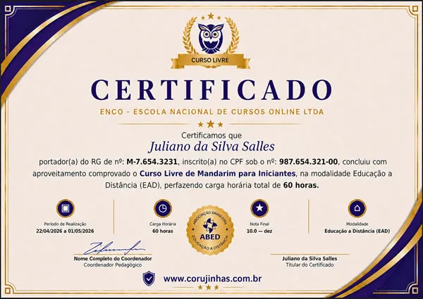 Certificado Premium Corujinhas